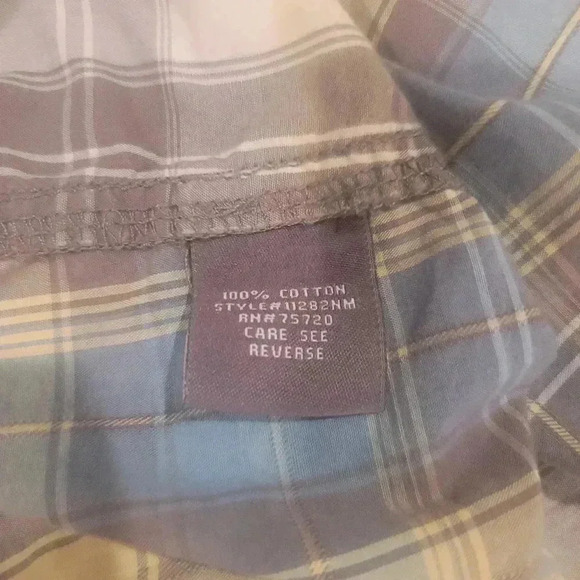 BKE Athletic Fit Button Up Western Shirt Men  XL Blue/Gray/Yellow Long Sleeve. - Picture 10 of 13